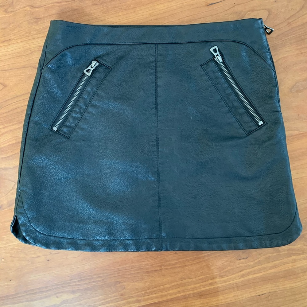 Urban Outfitters Black Leather Mini Skirt